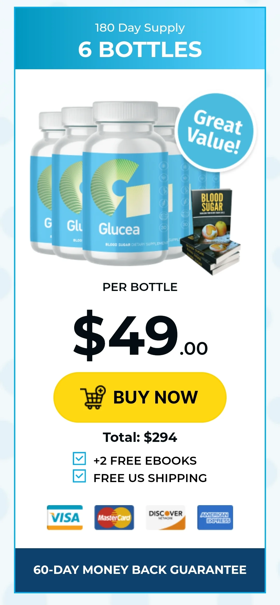 Glucea 6 bottles pricing